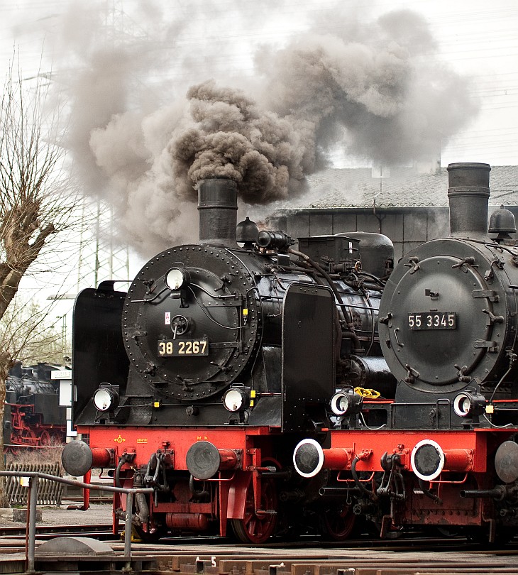 Dampflokomotiven BR 38 und BR 55 im Eisenbahnmuseum Bochum