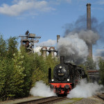 Dampflokomotive an der Ruhr am Stahlwerk