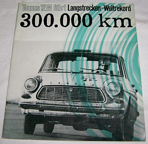 Ford Taunus 12m Broschüre Weltrekordfahrt