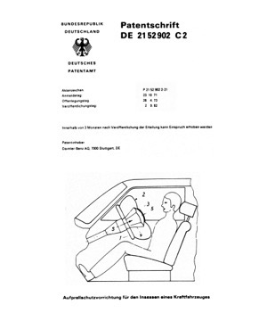 Patent Airbag Mercedes Ingenieure 1971