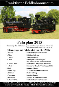 Feldbahnmuseum Frankfurt Fahrplan 2015