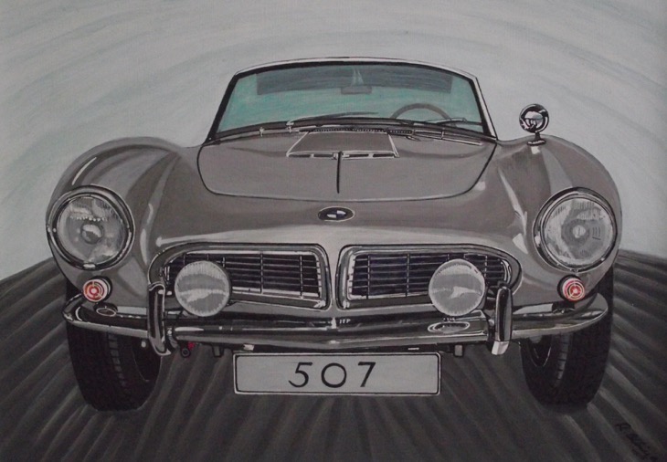 BMW 507 Gemälde von Kurt Albiez