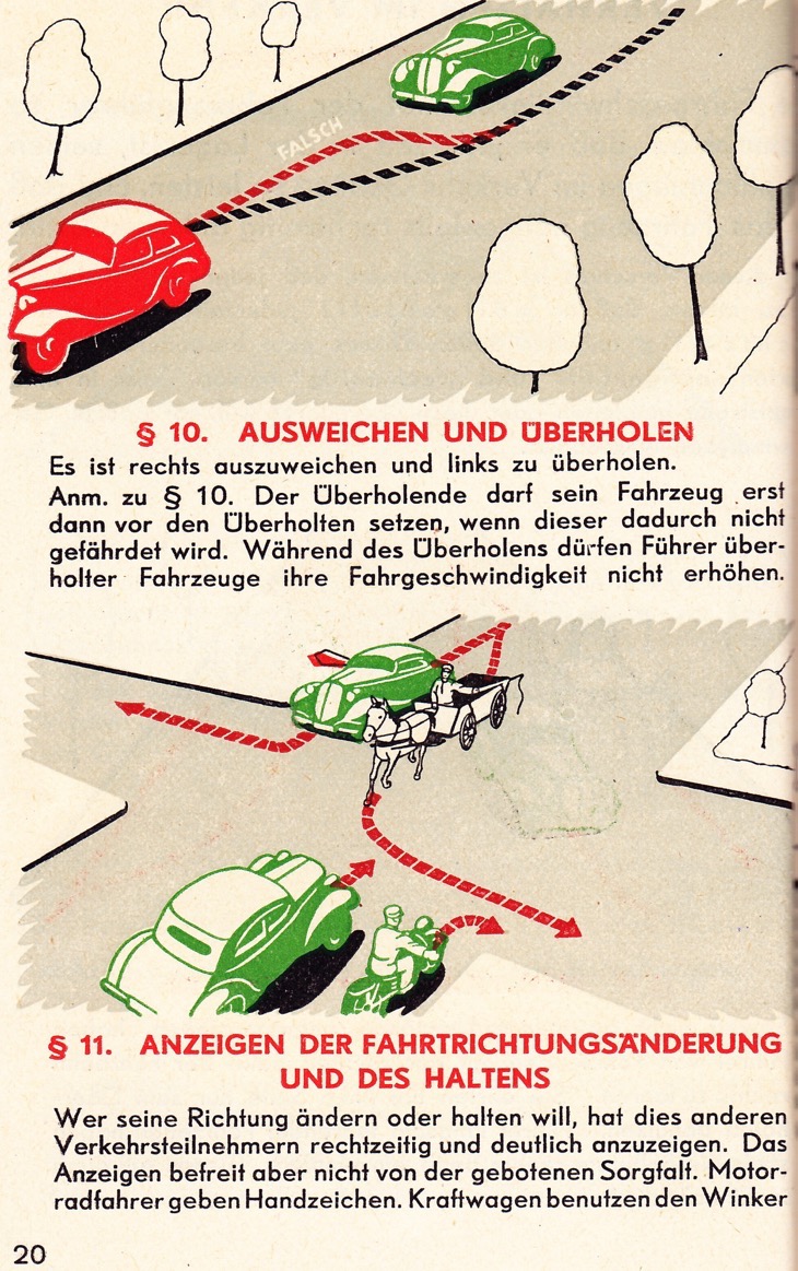 Beispiel für Verhalten im Verkehr aus Lehrbuch für Kraftfahrer 1941