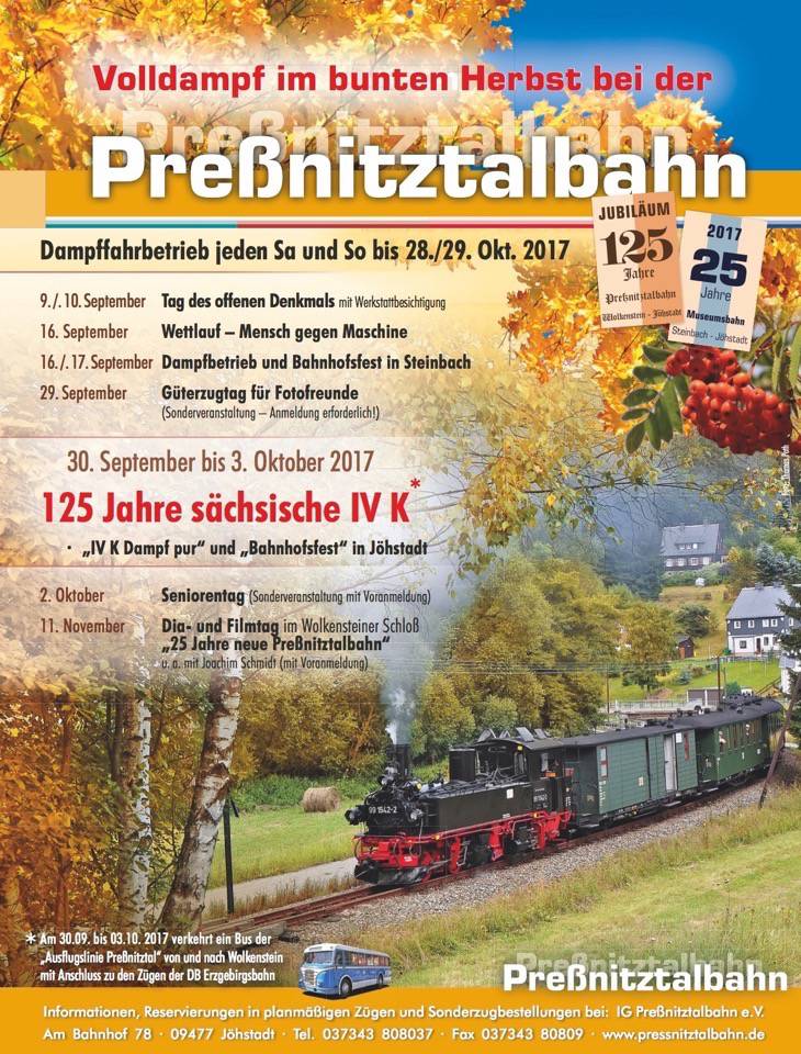 Herbstdampf 2017 bei der Preßnitztalbahn