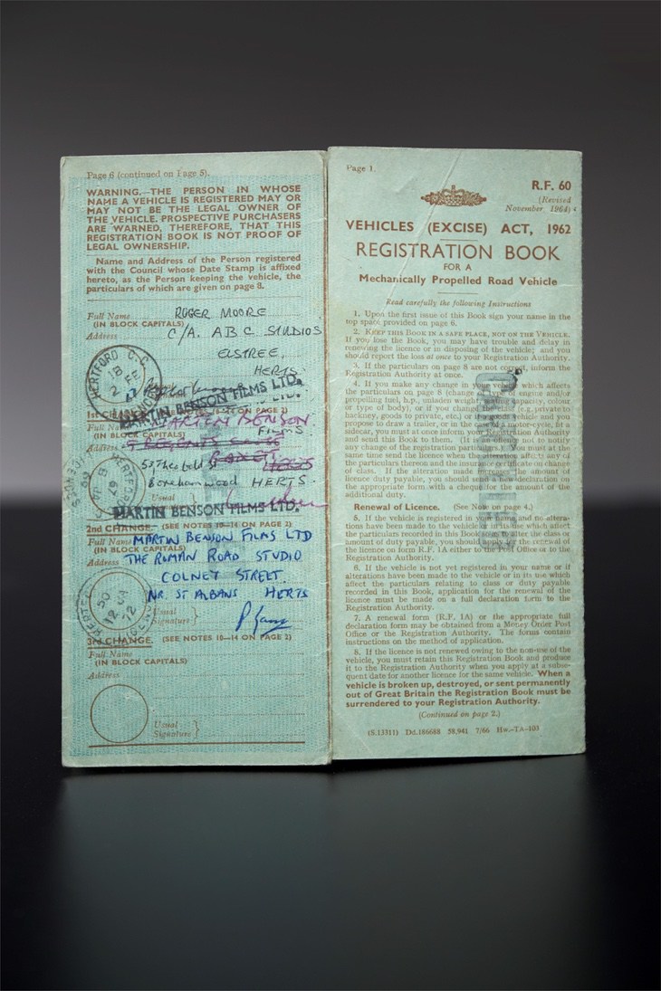 Volvo P1800S Fahrzeugbrief ex Roger Moore