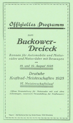 Programm Buckower-Dreieck 1928