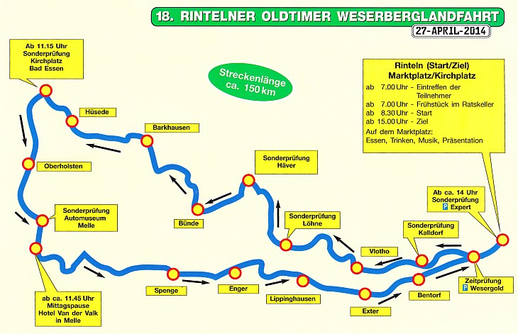 Strecke Rintelner Weserbergland-Fahrt