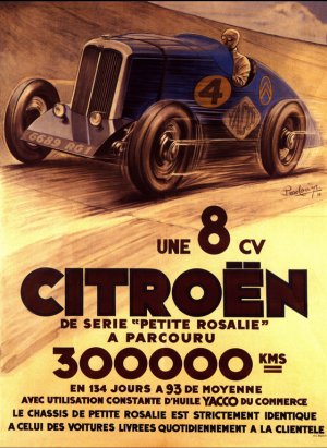 Plakat Citroën 8CV Rekordfahrt
