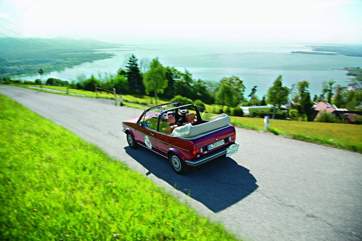 AUBI - Bodensee Klassik Rallye 2012, VW Golf I Cabrio auf der Strecke, Mai 2012 AB192012 090, AB482012 018  *** Local Caption *** 00281685